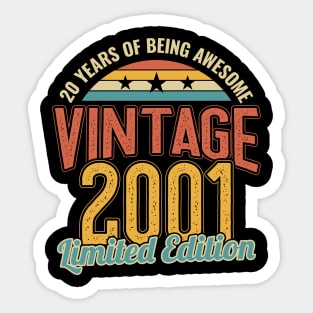 20th Birthday 20 Years of Being Awesome 2001 Sticker